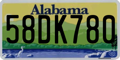 AL license plate 58DK780