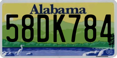 AL license plate 58DK784