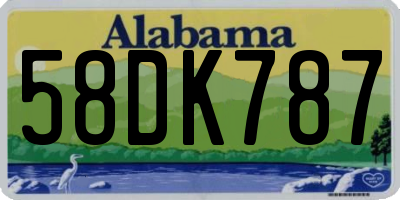 AL license plate 58DK787