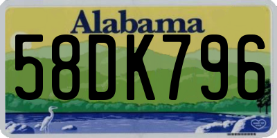 AL license plate 58DK796