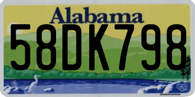 AL license plate 58DK798