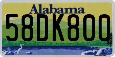 AL license plate 58DK800