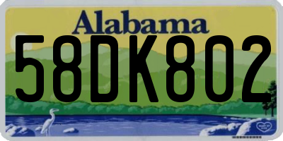 AL license plate 58DK802