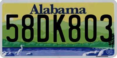 AL license plate 58DK803