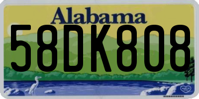 AL license plate 58DK808