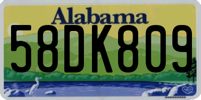 AL license plate 58DK809
