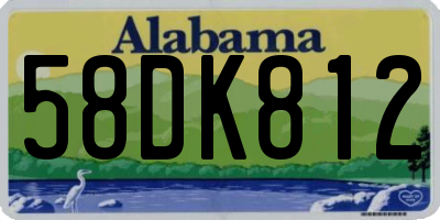 AL license plate 58DK812