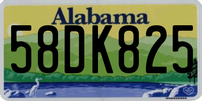 AL license plate 58DK825
