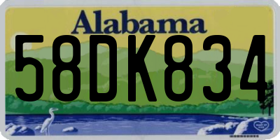 AL license plate 58DK834