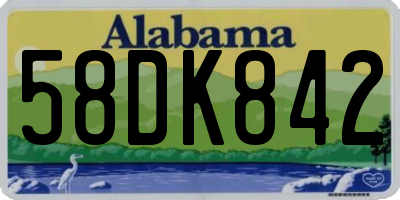 AL license plate 58DK842