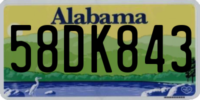 AL license plate 58DK843