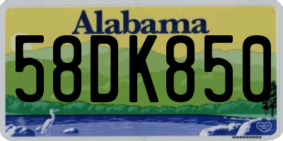 AL license plate 58DK850