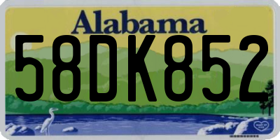AL license plate 58DK852