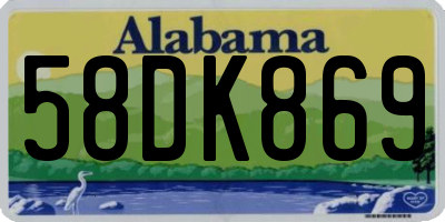 AL license plate 58DK869