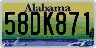 AL license plate 58DK871