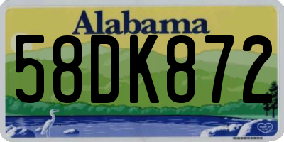 AL license plate 58DK872