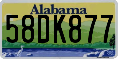 AL license plate 58DK877
