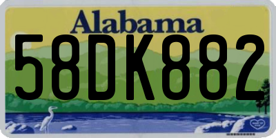 AL license plate 58DK882