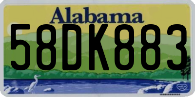 AL license plate 58DK883