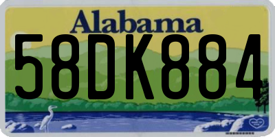 AL license plate 58DK884