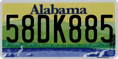 AL license plate 58DK885