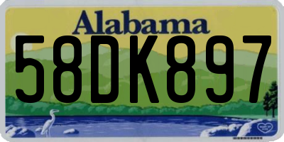 AL license plate 58DK897