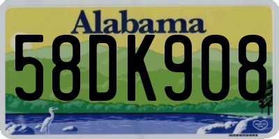 AL license plate 58DK908