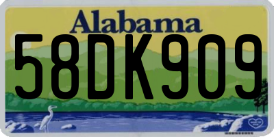 AL license plate 58DK909