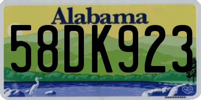 AL license plate 58DK923