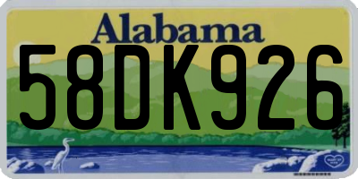 AL license plate 58DK926