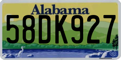 AL license plate 58DK927