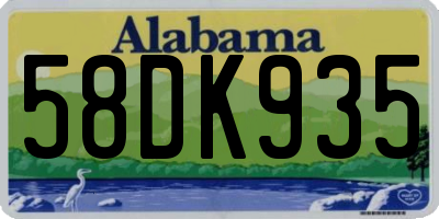 AL license plate 58DK935