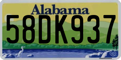 AL license plate 58DK937