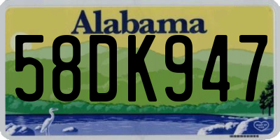 AL license plate 58DK947