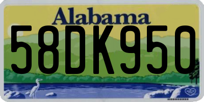 AL license plate 58DK950