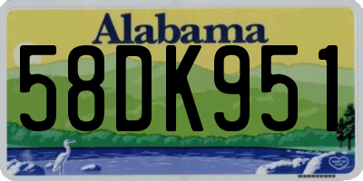 AL license plate 58DK951