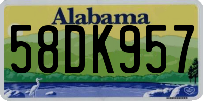 AL license plate 58DK957