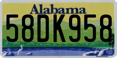 AL license plate 58DK958