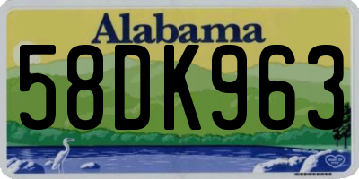 AL license plate 58DK963