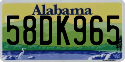 AL license plate 58DK965
