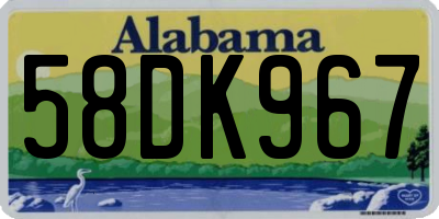 AL license plate 58DK967
