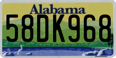 AL license plate 58DK968