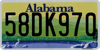 AL license plate 58DK970
