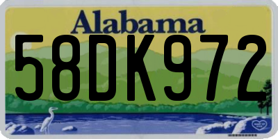 AL license plate 58DK972