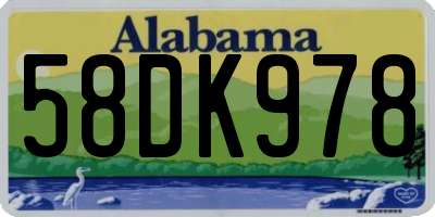 AL license plate 58DK978