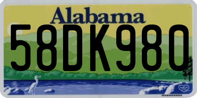 AL license plate 58DK980