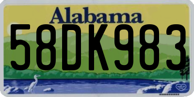 AL license plate 58DK983