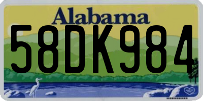 AL license plate 58DK984