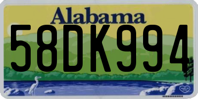 AL license plate 58DK994