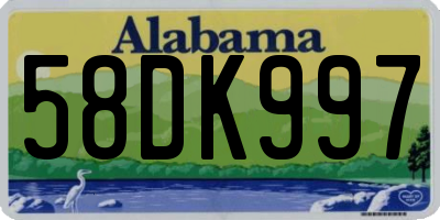 AL license plate 58DK997